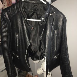 Black leather jacket